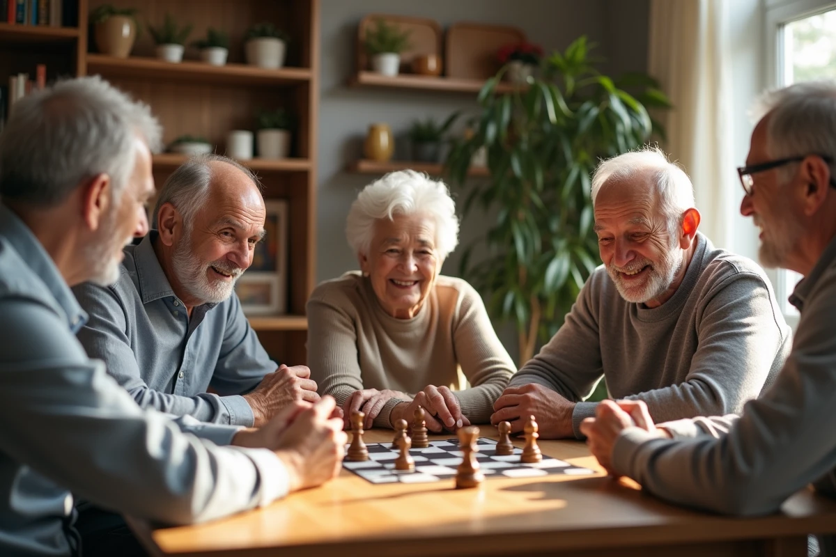 Groupe de personnes jouant à un jeu de société dans un salon